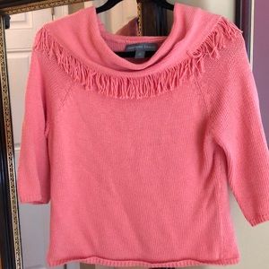 Salmon colored 3/4 sleeve sweater